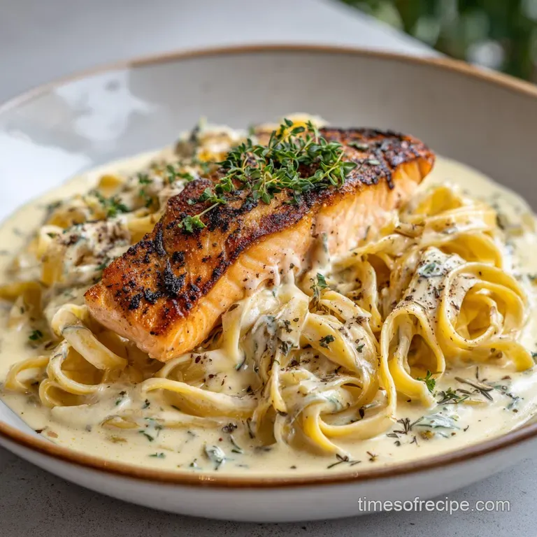 Creamy Salmon Pasta with Garlic