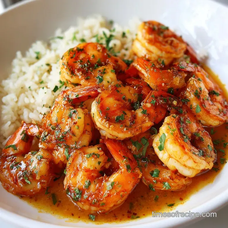 Rich and Buttery Creamy Garlic Shrimp with Rice
