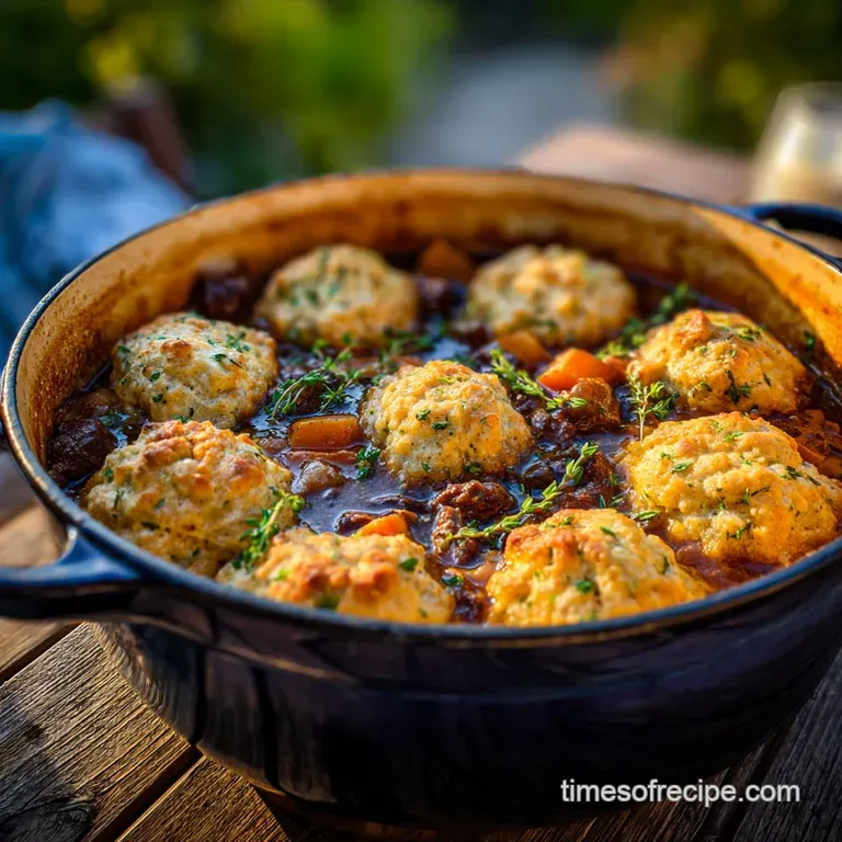 A steaming bowl of hearty beef and vegetable stew, garnished with parsley, hints of steam rising. Earthy tones, cozy comfo...
