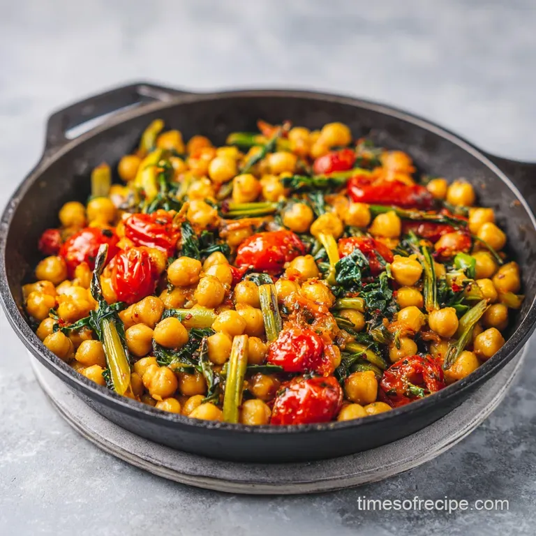 A rustic bowl piled high with creamy chickpea stew, garnished with fresh parsley.