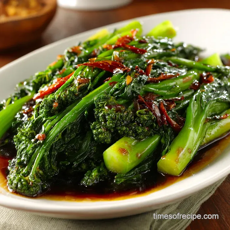 Gai Lan Chinese Broccoli with Classic Oyster Sauce (Restaurant Style) presentation