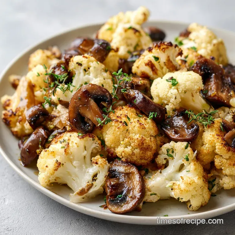 Garlic Cauliflower Mushroom Skillet: Pan-Seared