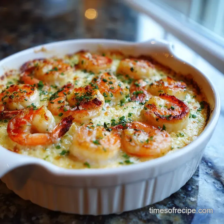 Garlic Shrimp Gratin: Velvety Creamy Bake