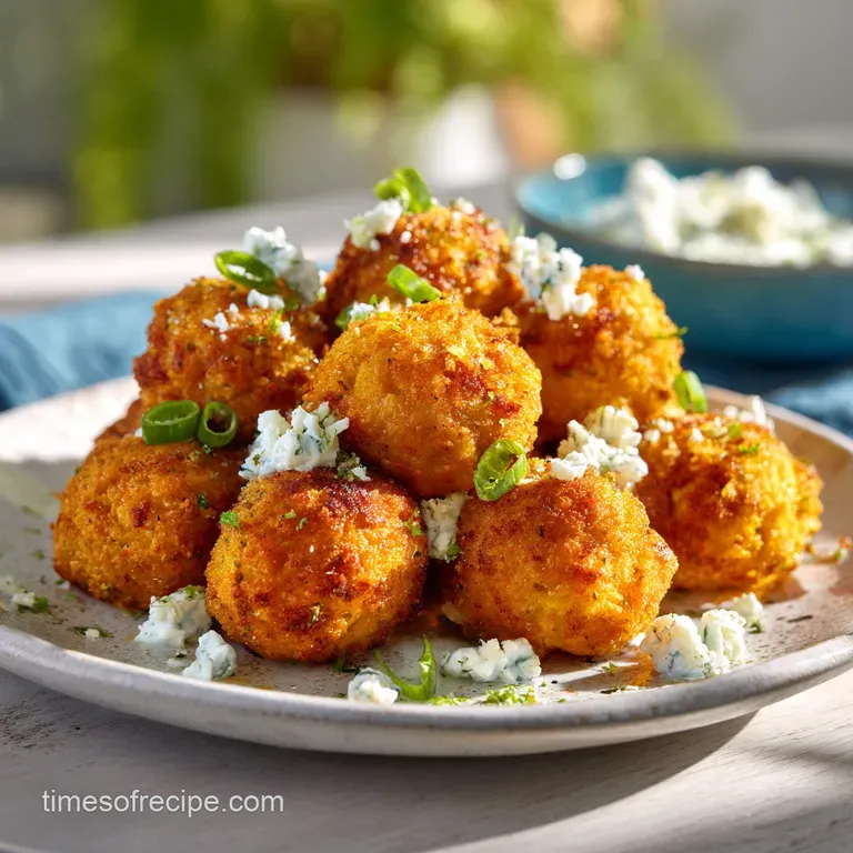A single, juicy chicken meatball drizzled with cool tzatziki sauce, garnished with bright green dill, creating an inviting...