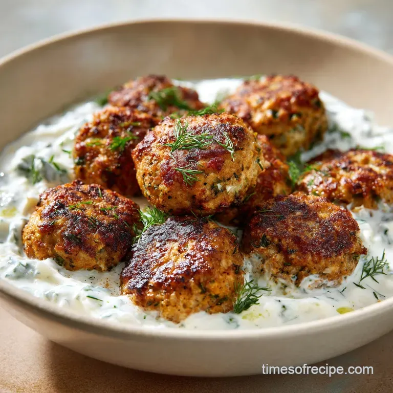Greek Meatball Bowl Recipe with Tzatziki