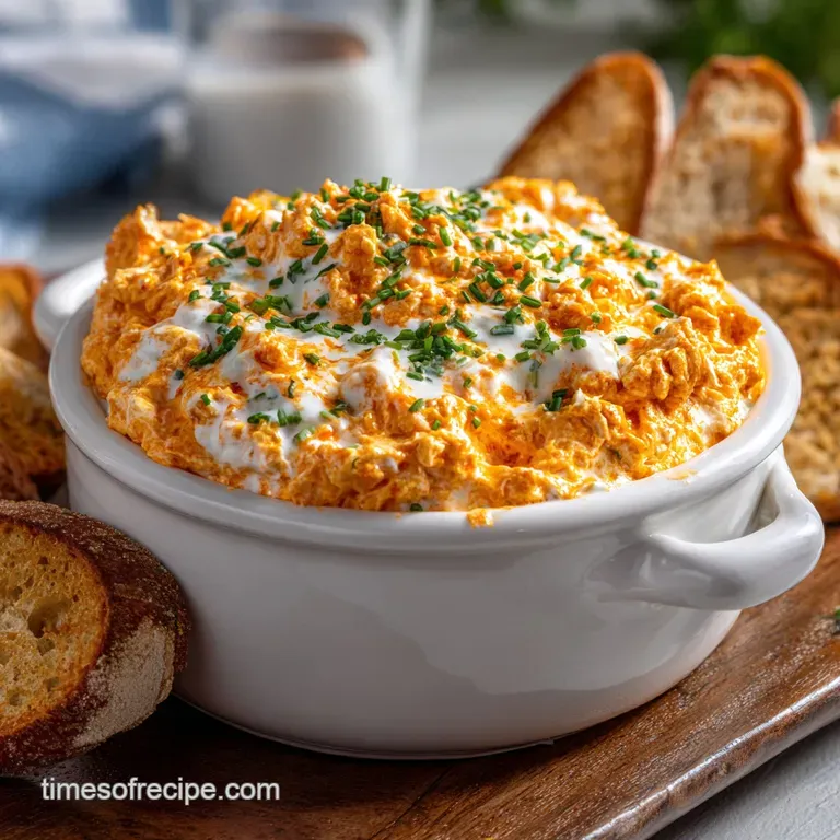 Tasty Buffalo Chicken Dip With Ground Chicken and Ranch Dressing