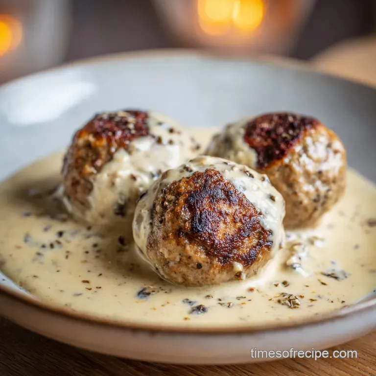Swedish Meatballs with Velvety Cream Sauce