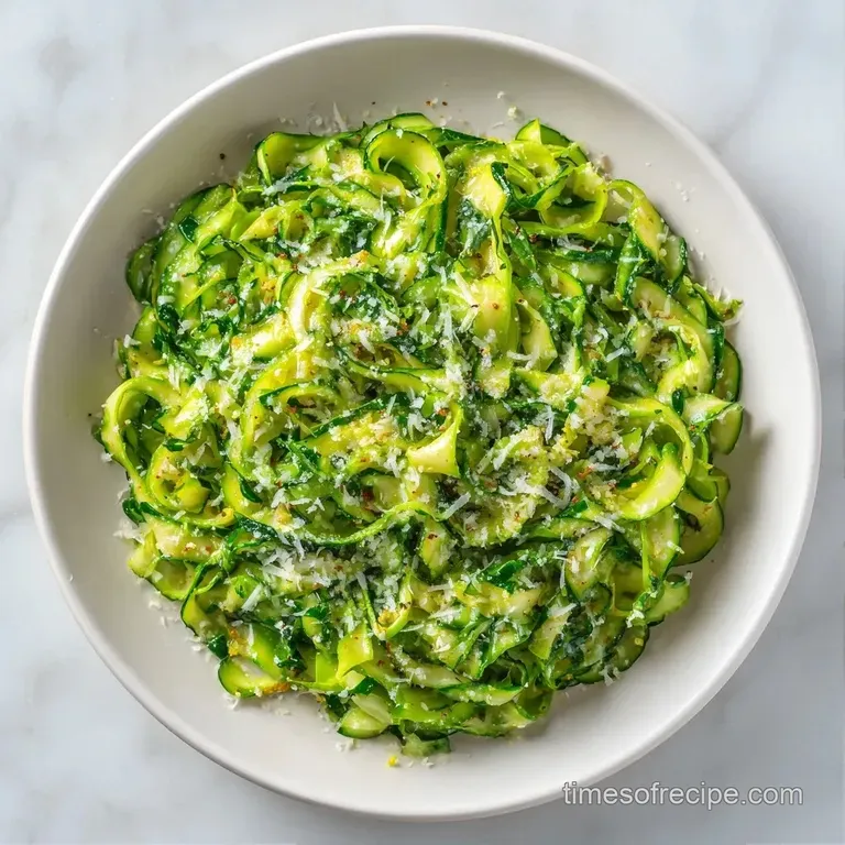 Vibrant green zucchini rounds topped with melted parmesan and lemon slices on a white ceramic platter.