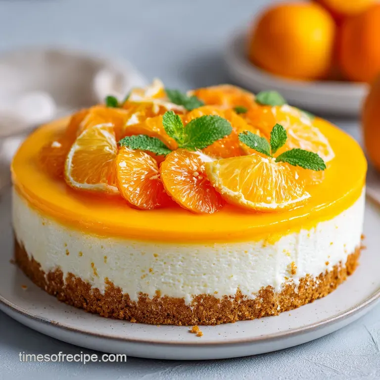 No Bake Orange Creamsicle Cheesecake with Graham Cracker Crust