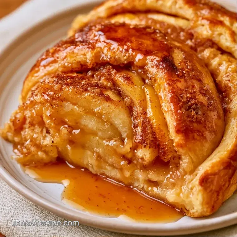 Flaky golden pastries on a porcelain platter with a side of melting vanilla ice cream and cinnamon sugar