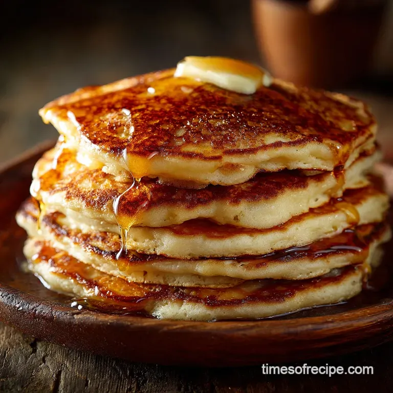 Oldfashioned Pancakes: Proper Homemade Buttermilk Fluffy Stack Recipe presentation