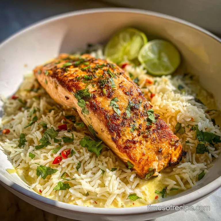 Weeknight Recipes: One-Pan Coconut Salmon presentation