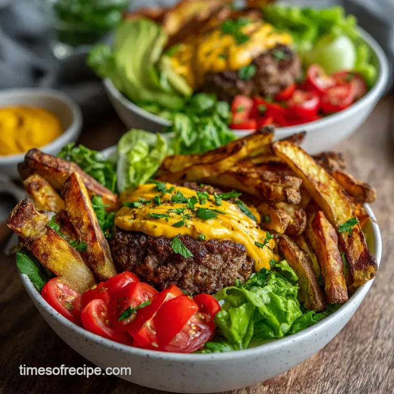 Paleo Burger Bowls with Fries Whole30