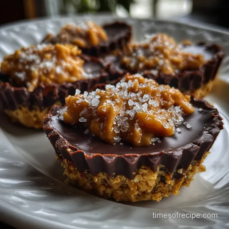 Elegant arrangement of chocolate peanut butter treats on a white platter, drizzled with glossy chocolate and dusted with c...