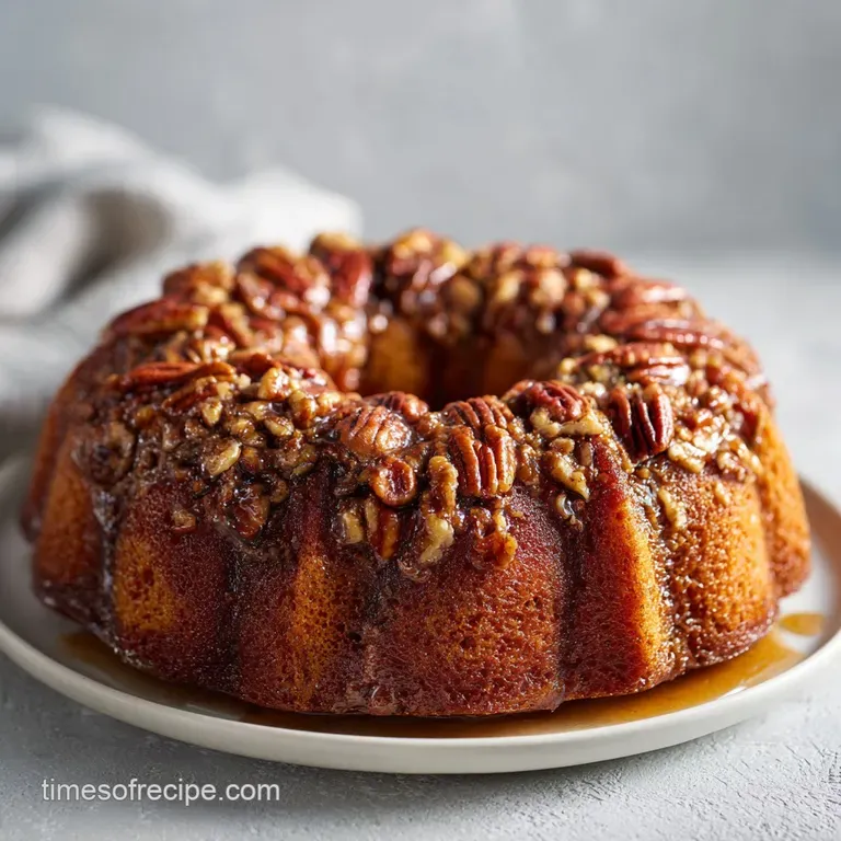 Pecan Upside Down Bundt Cake: Moist and Caramelized
