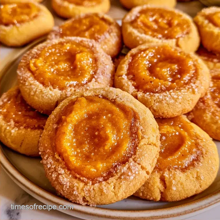 No-Chill Pumpkin Pie Thumbprint Cookies