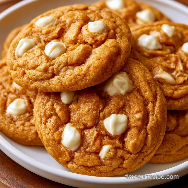 Chewy Pumpkin and White Chocolate Chip Cookies
