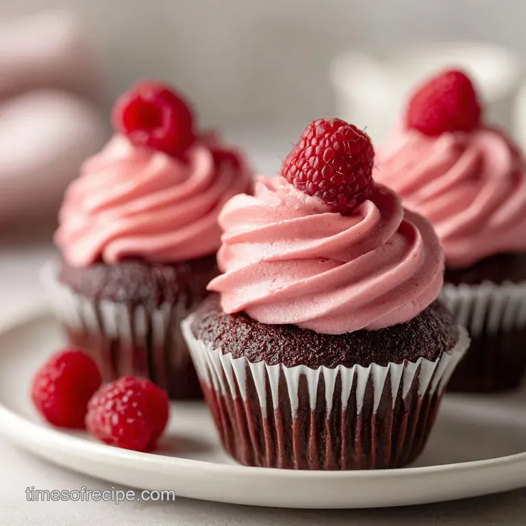 Raspberry Rose Chocolate Cupcakes