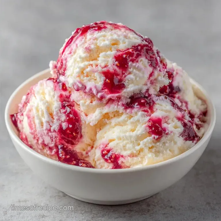 Rhubarb Jam Swirl Ice Cream: Tart and Creamy