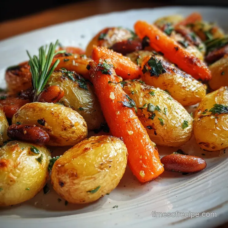 Sheet Pan Roasted Potatoes Beans with Garlic