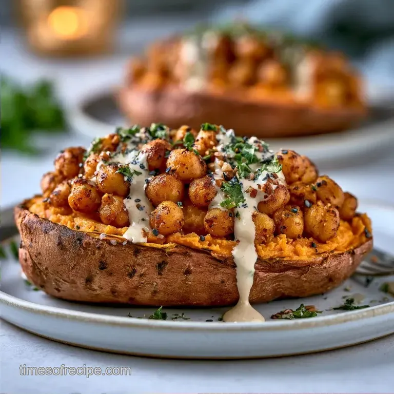 Healthy Vegetarian Sweet Potato Dinner with Tahini