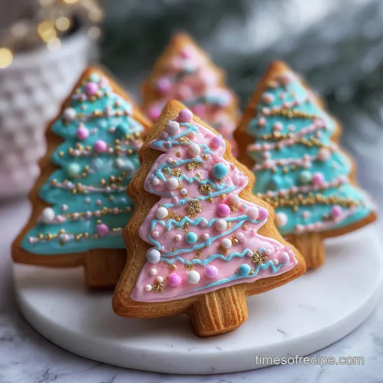 Perfectly decorated sugar cookies displayed on a white platter, the vibrant royal icing creating intricate patterns.