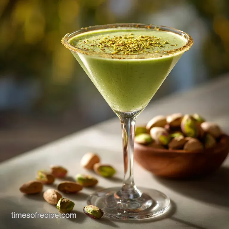 Pistachio Martini: the Silky Emerald Sip (Made with Homemade Syrup) presentation