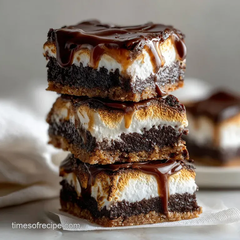 Smores Brownie Bars: Triple Layer