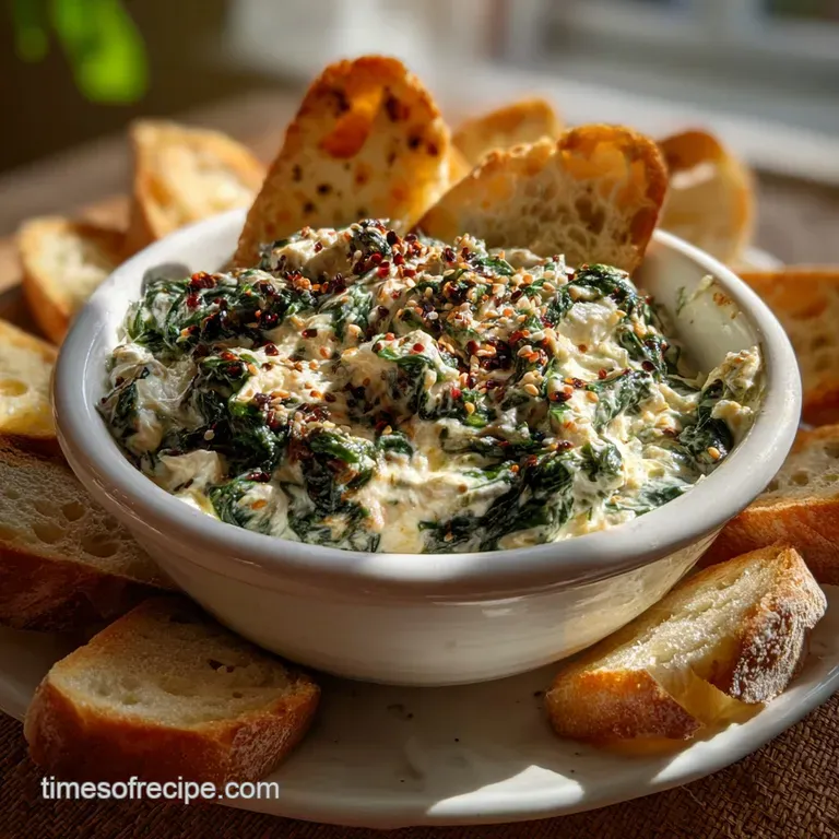A smooth, velvety dip artfully swirled and garnished with fresh herbs, served alongside toasted baguette slices on a woode...