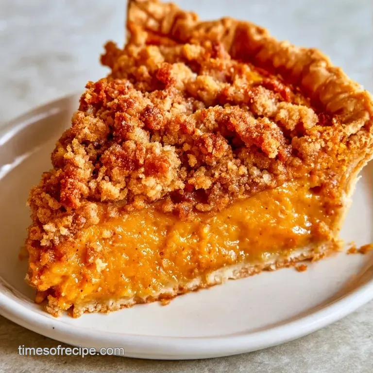 Elegant slice of spiced orange tart on a white plate, garnished with a swirl of cream and a dusting of cinnamon.