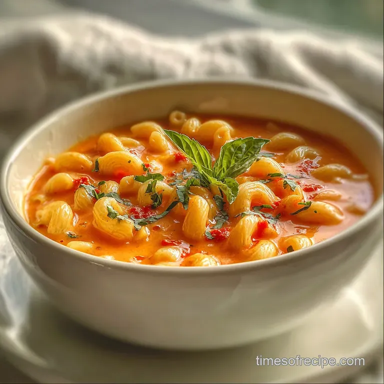 Tomato Soup Mac and Cheese Made with Garlic