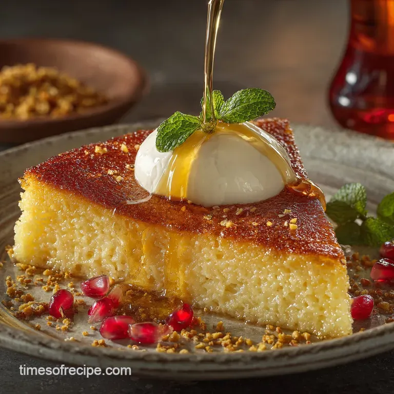 Turkish Cuisine Desserts: the Classic Şekerpare (Sweet Semolina Dream) presentation