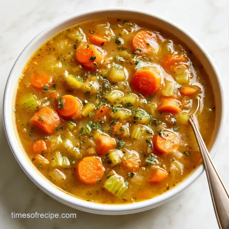 Steaming ceramic bowl of chunky vegetable stew paired with toasted sourdough bread on a rustic wooden tabletop.