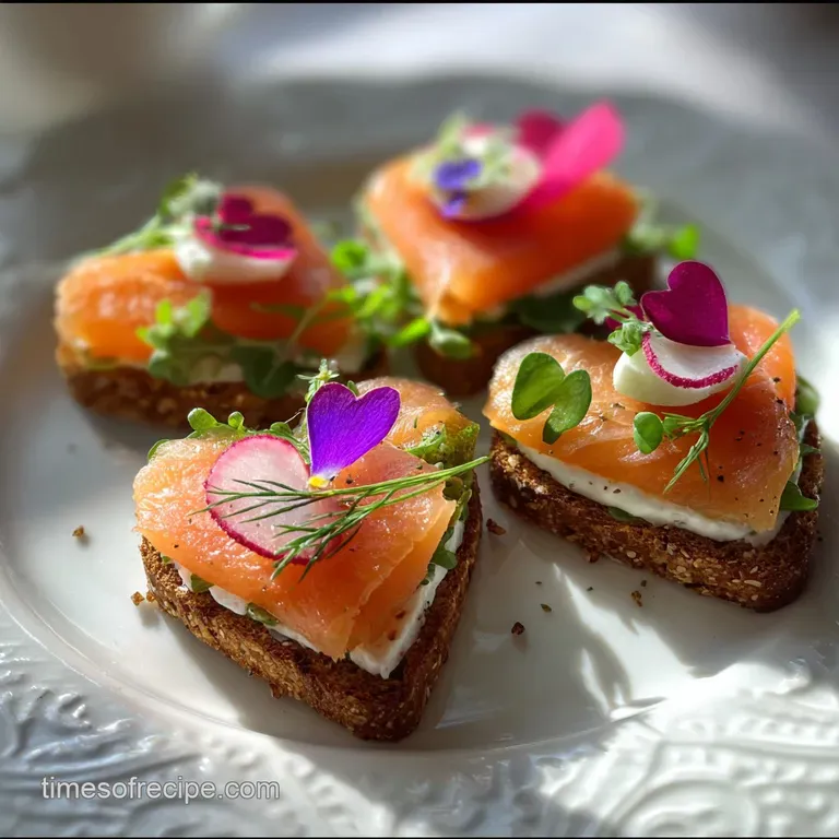 Valentines Day Finger Food Idea with Smoked Salmon