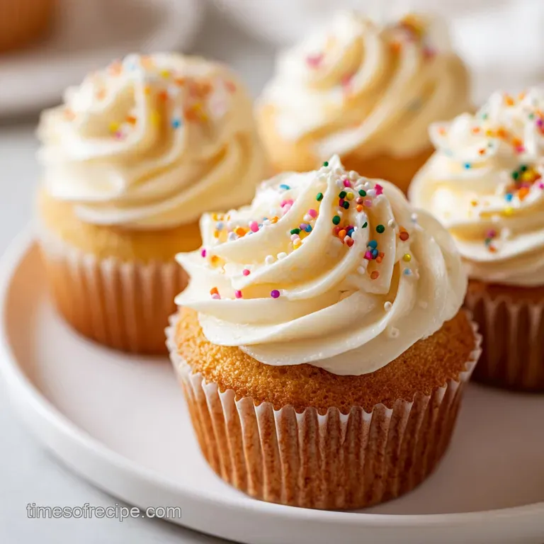 Fluffy buttercream frosting elegantly piped, a textural dance of soft, white mounds. Ready to generously adorn cupcakes or...