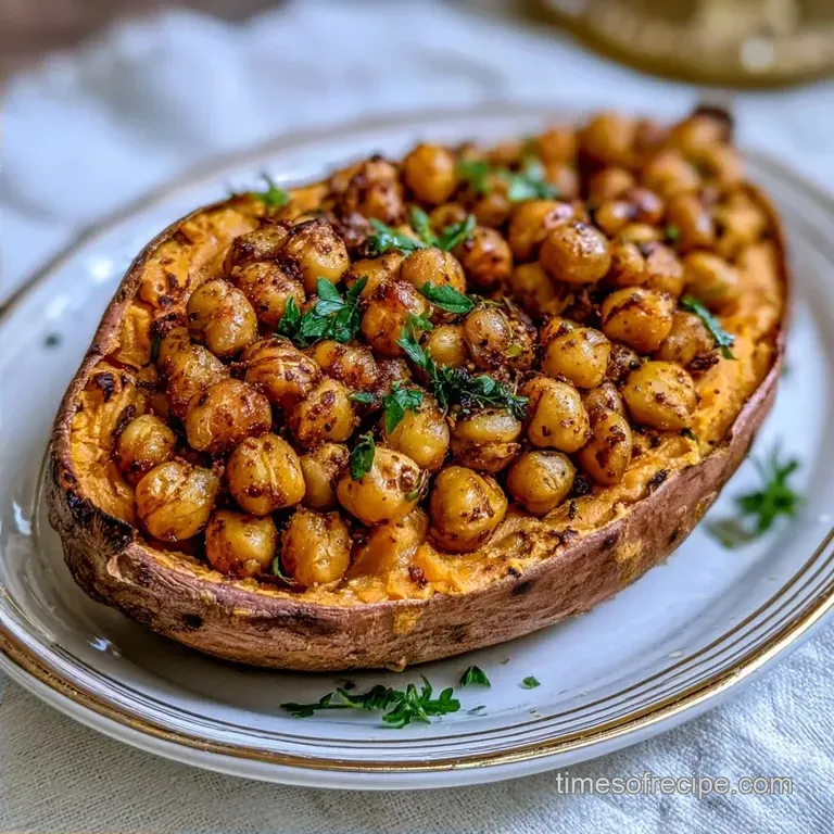 Vegan Stuffed Sweet Potatoes with Chickpeas