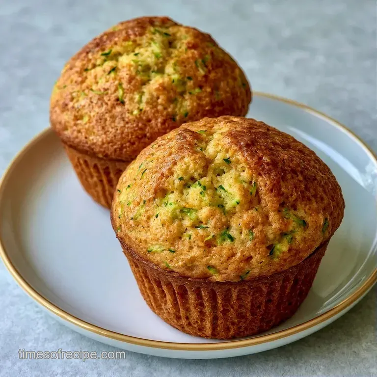 A stack of moist, spiced muffins on a ceramic plate paired with a drizzle of honey and a sprig of fresh mint.