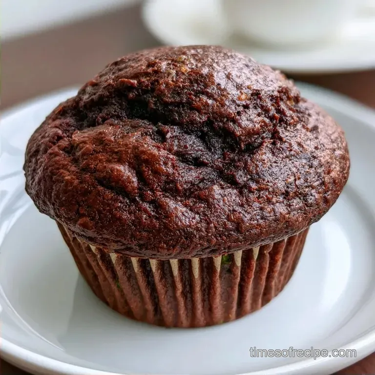 Fudgy Zucchini Chocolate Muffins
